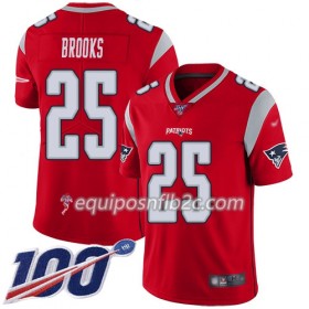 Camiseta Hombre NFL New England Patriots Terrence Brooks 25 Nike Rojo 100th